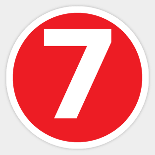 Number 7 Big Red Dot Letters & Numbers Sticker